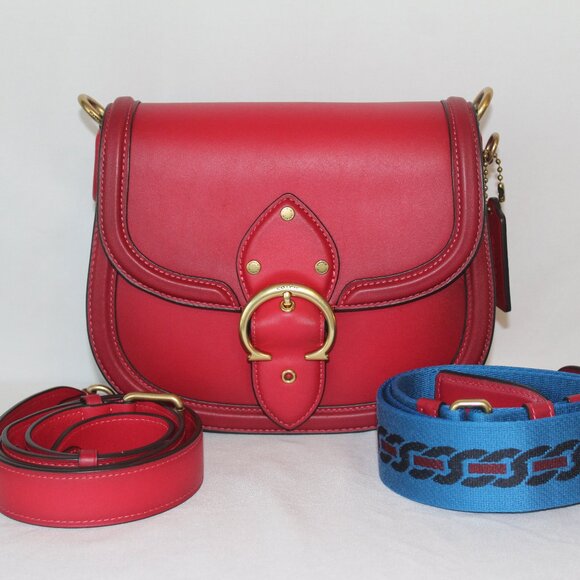 COACH Beat Saddle bag in Candy Apple C3738 - Picture 1 of 9